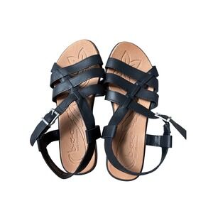 B.O.C. Born Concept Black Strappy Gladiator Sandals Sz 6 Parisian Summer Boho